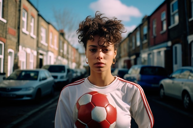 Free Photo portrait of woman soccer player