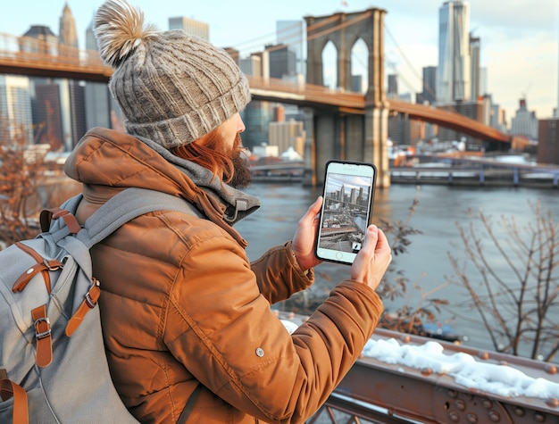 Portrait of woman during vacation visiting locations around the world