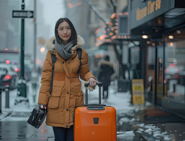 Portrait of woman during vacation visiting locations around the world