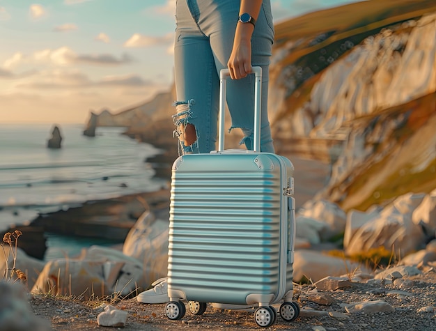 Portrait of woman during vacation visiting locations around the world