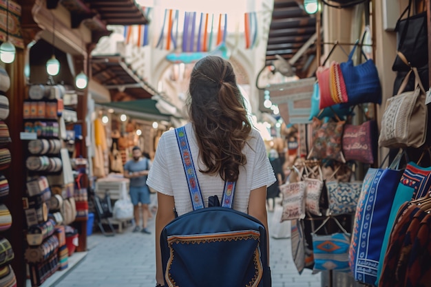 Portrait of woman visiting the luxurious city of dubai