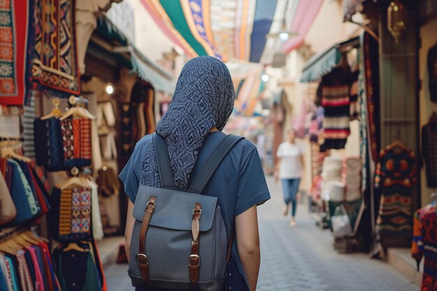 Portrait of woman visiting the luxurious city of dubai