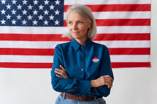 Free Photo portrait of woman on voter registration day