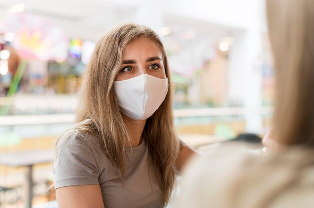 Portrait woman wearing mask