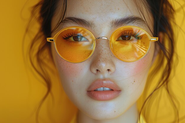 Portrait of woman wearing yellow