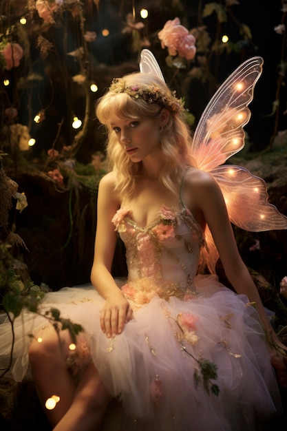 Free Photo portrait of woman with fantasy fairycore aesthetic