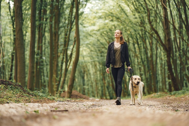 Portrait of a woman with her beautiful dog