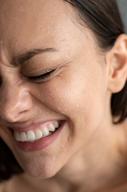 Free Photo portrait of woman with hydrated skin