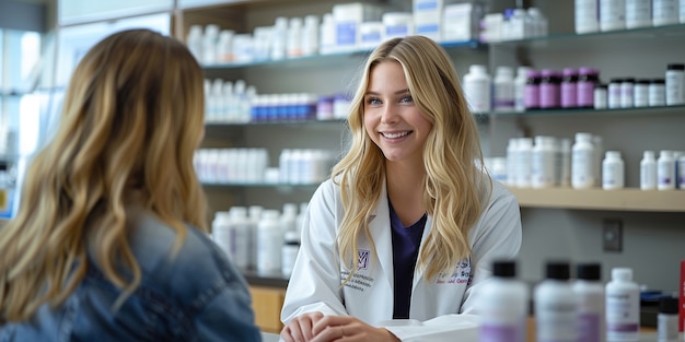 Free photo portrait of woman working in the pharmaceutical industry