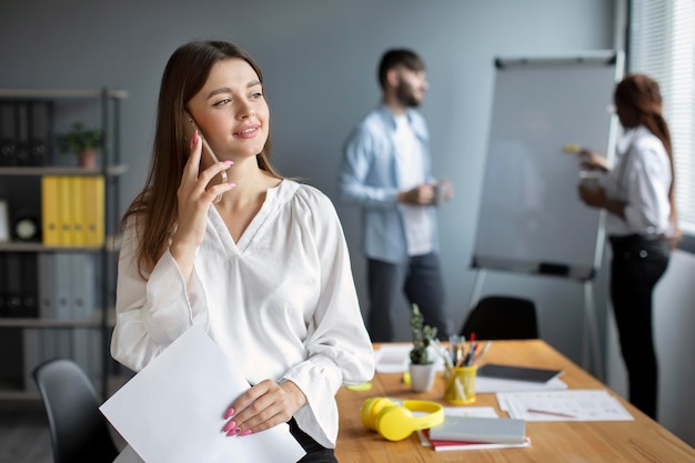 Portrait of woman working in a startup company