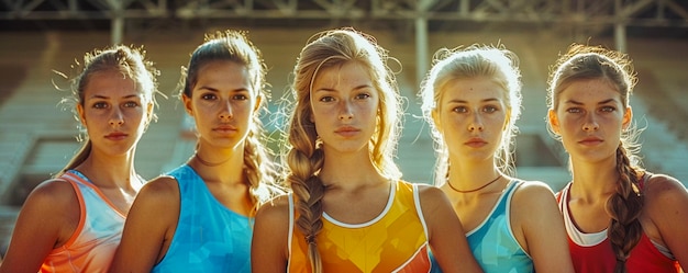 Free Photo portrait of women competing in the olympic games