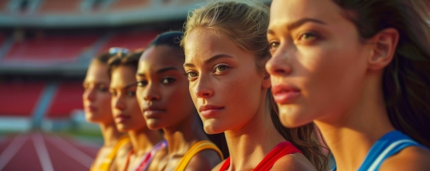 Free Photo portrait of women competing in the olympic games