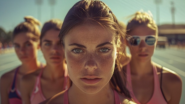 Free photo portrait of women competing in the olympic games