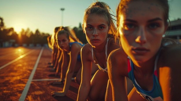 Free photo portrait of women competing in the olympic games