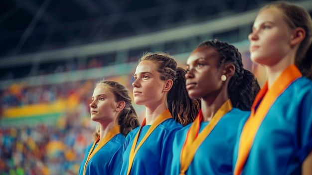 Portrait of women competing in the olympic games