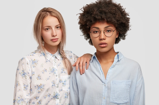 Free Photo portrait of women posing in shirts