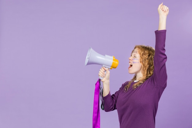 Free Photo portrait of young activist protesting