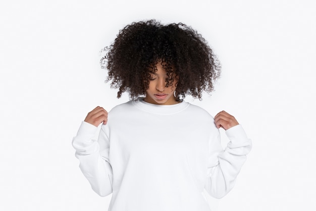 Free Photo portrait of young adult wearing hoodie mockup