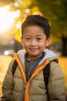 Free photo portrait of young asian boy