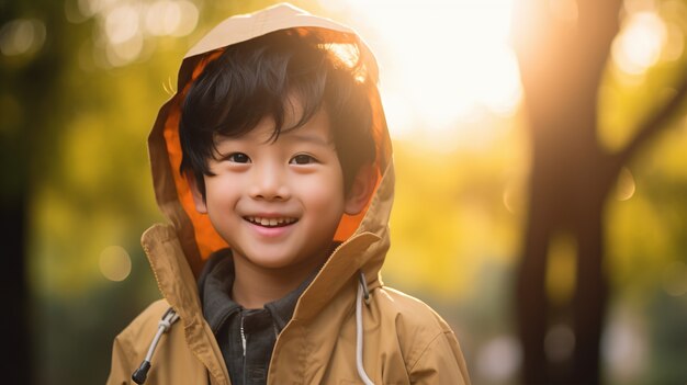 Portrait of young asian boy