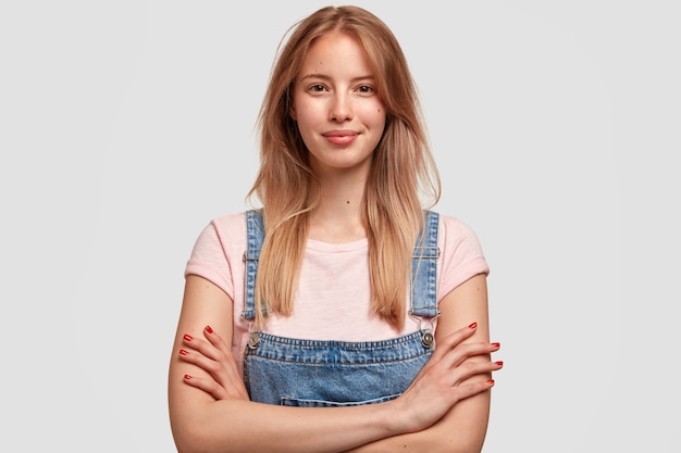 Portrait of young blonde woman