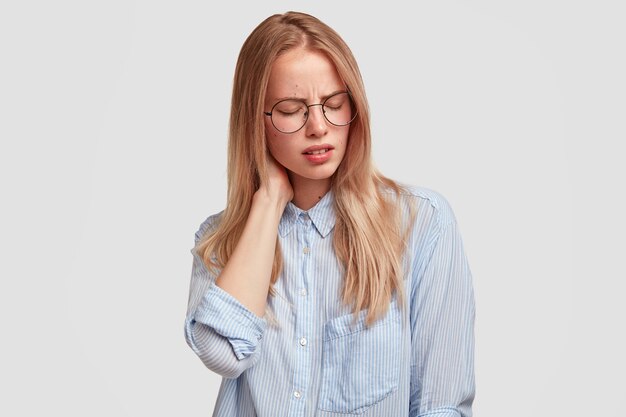 Portrait of young blonde woman