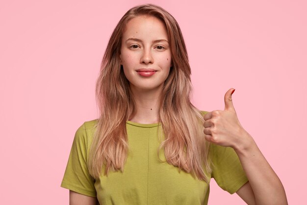 Portrait of young blonde woman