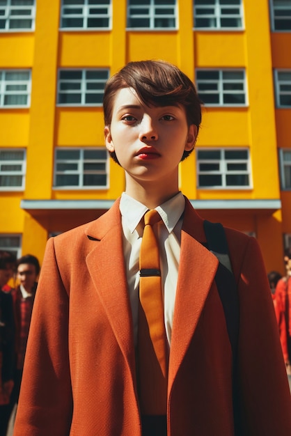 Free photo portrait of young boy school student