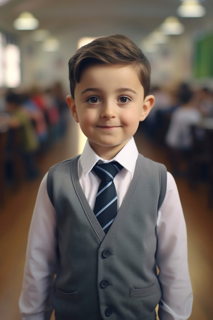 Portrait of young boy school student