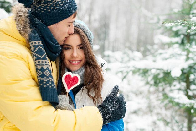 Portrait of young couple in love