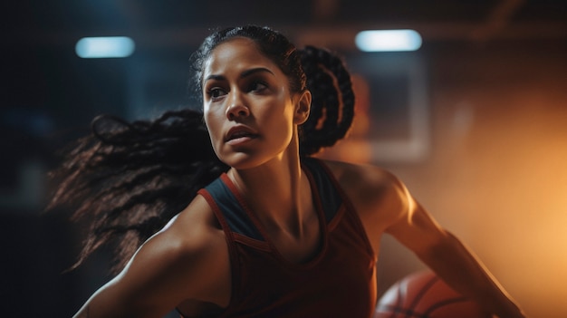 Free photo portrait of young female basketball player