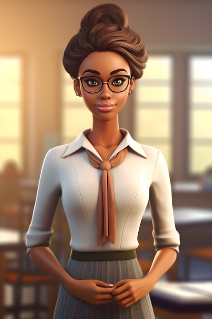 Free photo portrait of young female teacher for education day