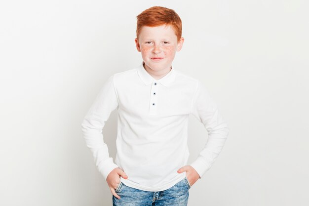 Portrait of young ginger boy