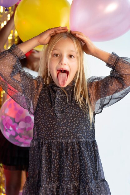 Portrait young girl at party