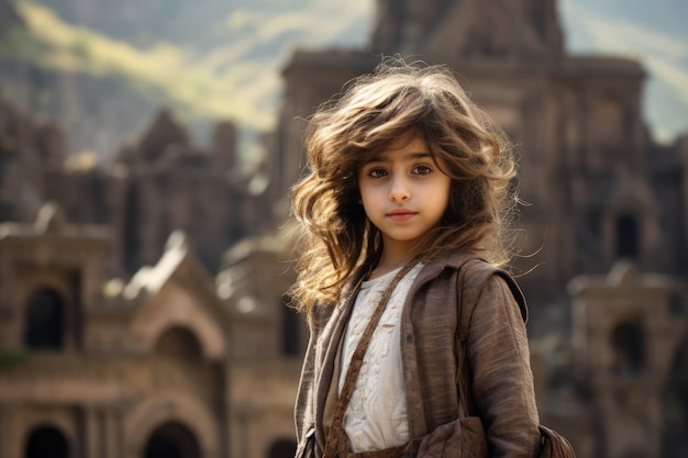 Portrait of young girl with traditional clothing