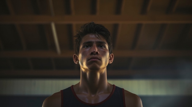 Free Photo portrait of young male basketball player