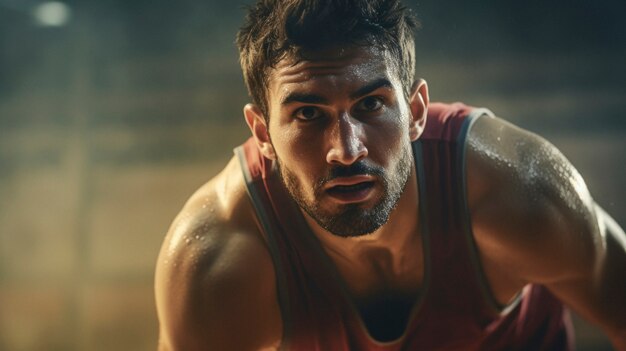 Portrait of young male basketball player