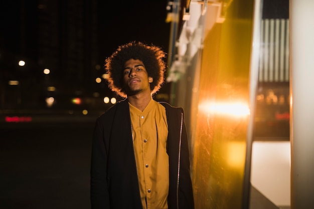 Free Photo portrait of young man going out at night