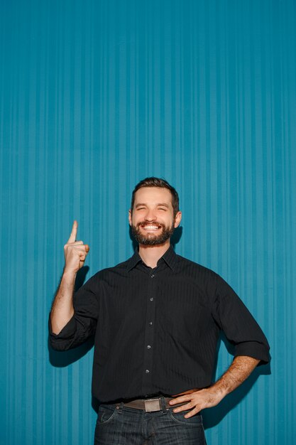 Portrait of young man with happy facial expression