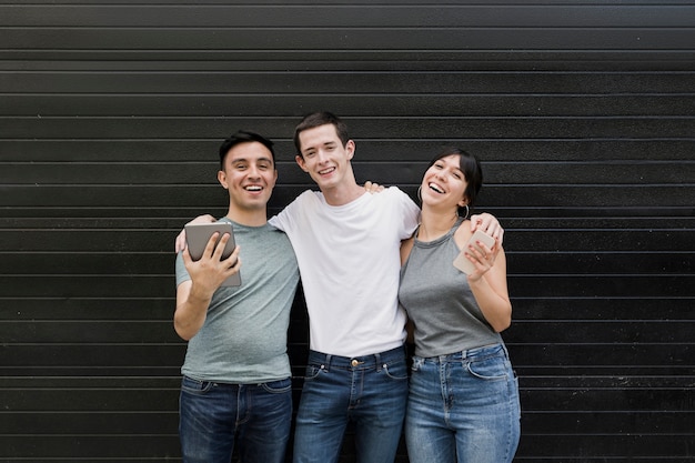 Portrait of young people posing together