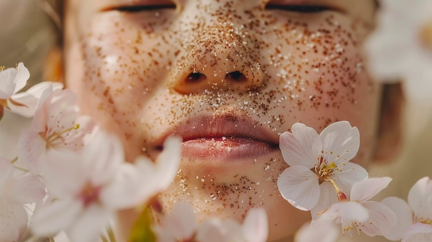 Free photo portrait of young people with freckles and beauty marks