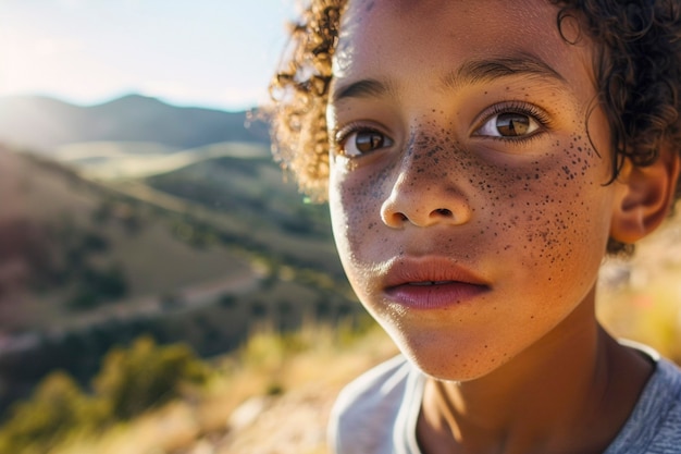 Portrait of young people with freckles and beauty marks