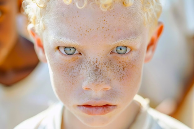 Free photo portrait of young people with freckles and beauty marks