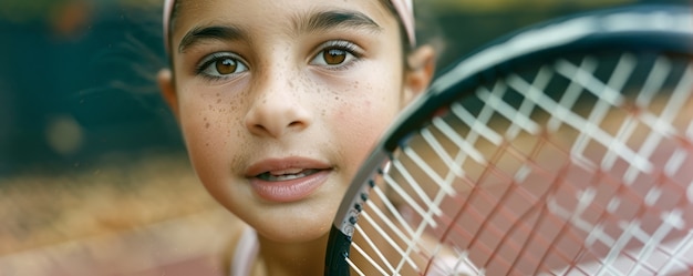 Free photo portrait of young person playing professional tennis