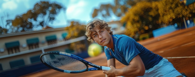 Free photo portrait of young person playing professional tennis