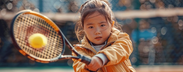 Free photo portrait of young player practicing tennis