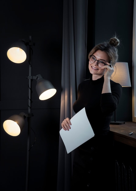 Portrait of young professional woman looking away