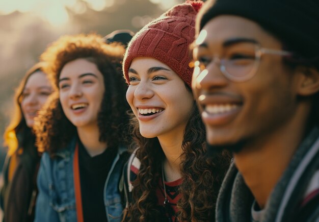 Portrait of young school students