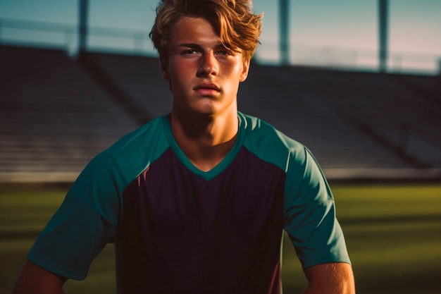 Free Photo portrait of young soccer player