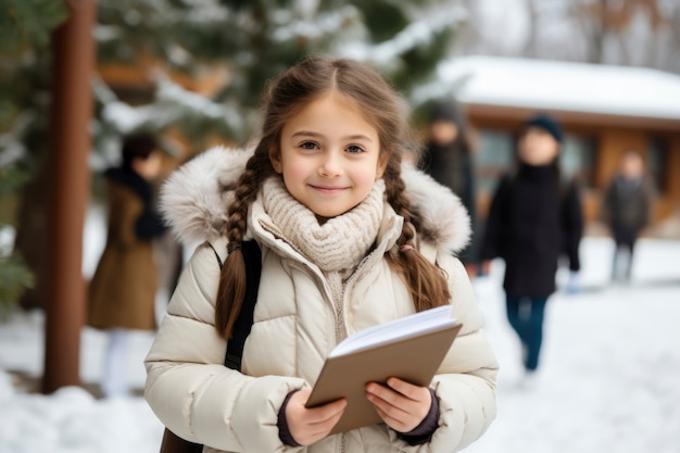 Portrait of young student attending school